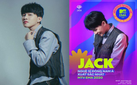 Jack thắng giải Nghệ sĩ Đông Nam Á xuất sắc nhất tại MTV EMA 2020